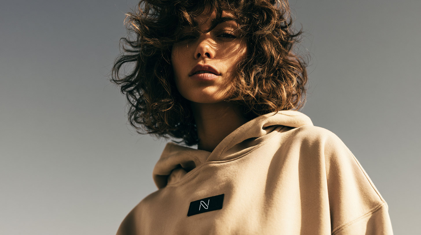 NAIMI hoodie with a Digital Product Passport QR hangtag
